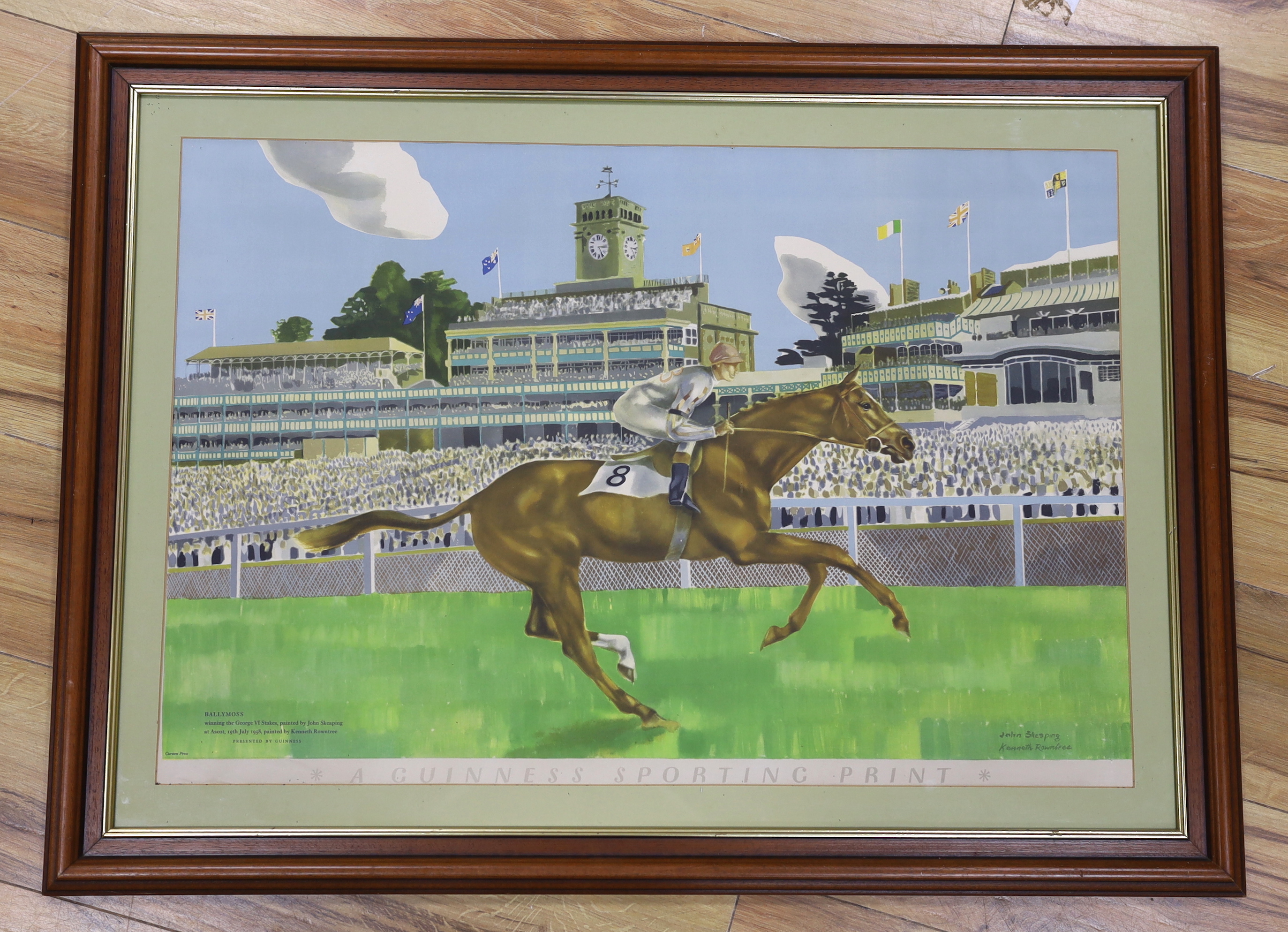 John Skeaping (1901-1980) A Guinness Sporting Print, colour lithograph, Ballymoss winning George VI stakes, printed by Curwen Press, 72 x 49cm